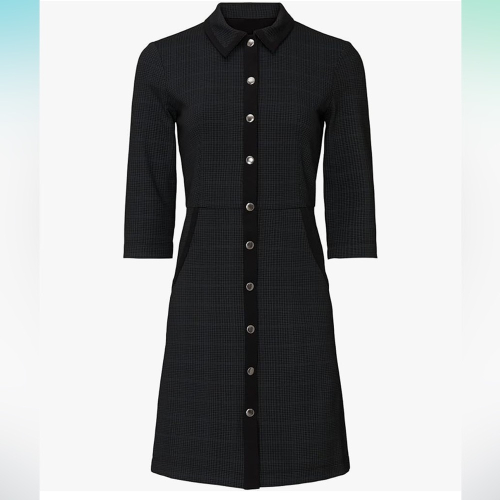 Great Jones Business Dress Button Down Women Summer Fall Winter Plaid Dress XS